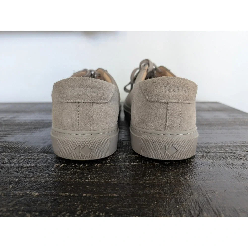KOIO Capri Leather Sneakers Italian Suede Shoe Light Grey Men Sz EU 42 US 9